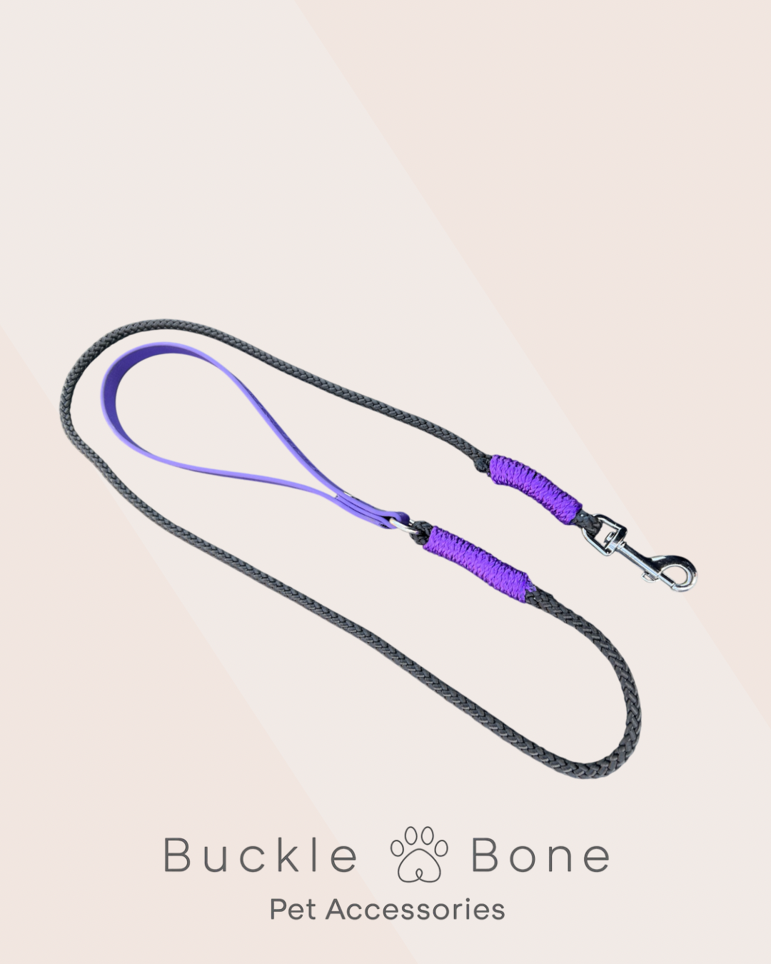 Mini-Me Rope Lead with BioThane® Handle - Violet