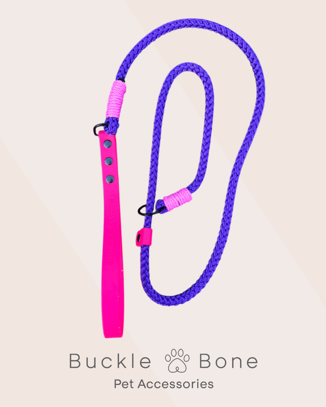 Rope Slip Biothane leads (Pink - Purple)