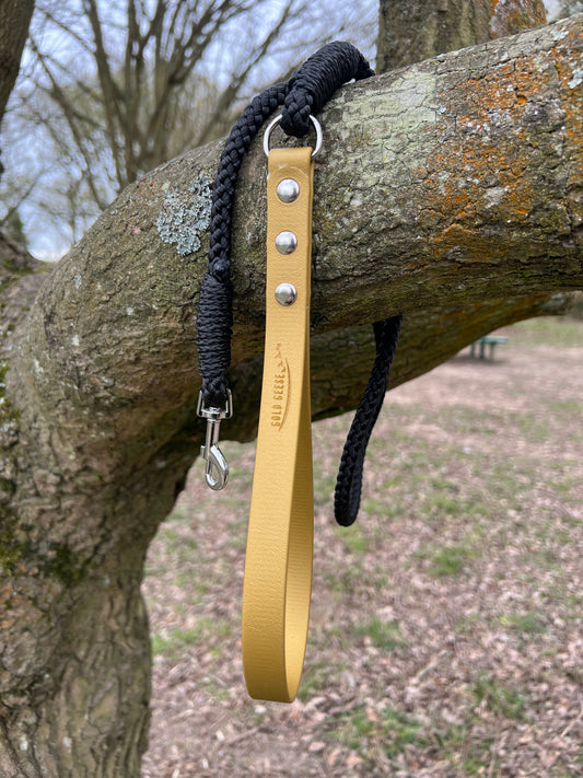 Gold Geese “Walk for Hope” Rope Clip Lead with yellow BioThane® Handle