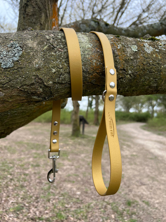 Gold Geese “Walk for Hope” Yellow BioThane® Dog Lead