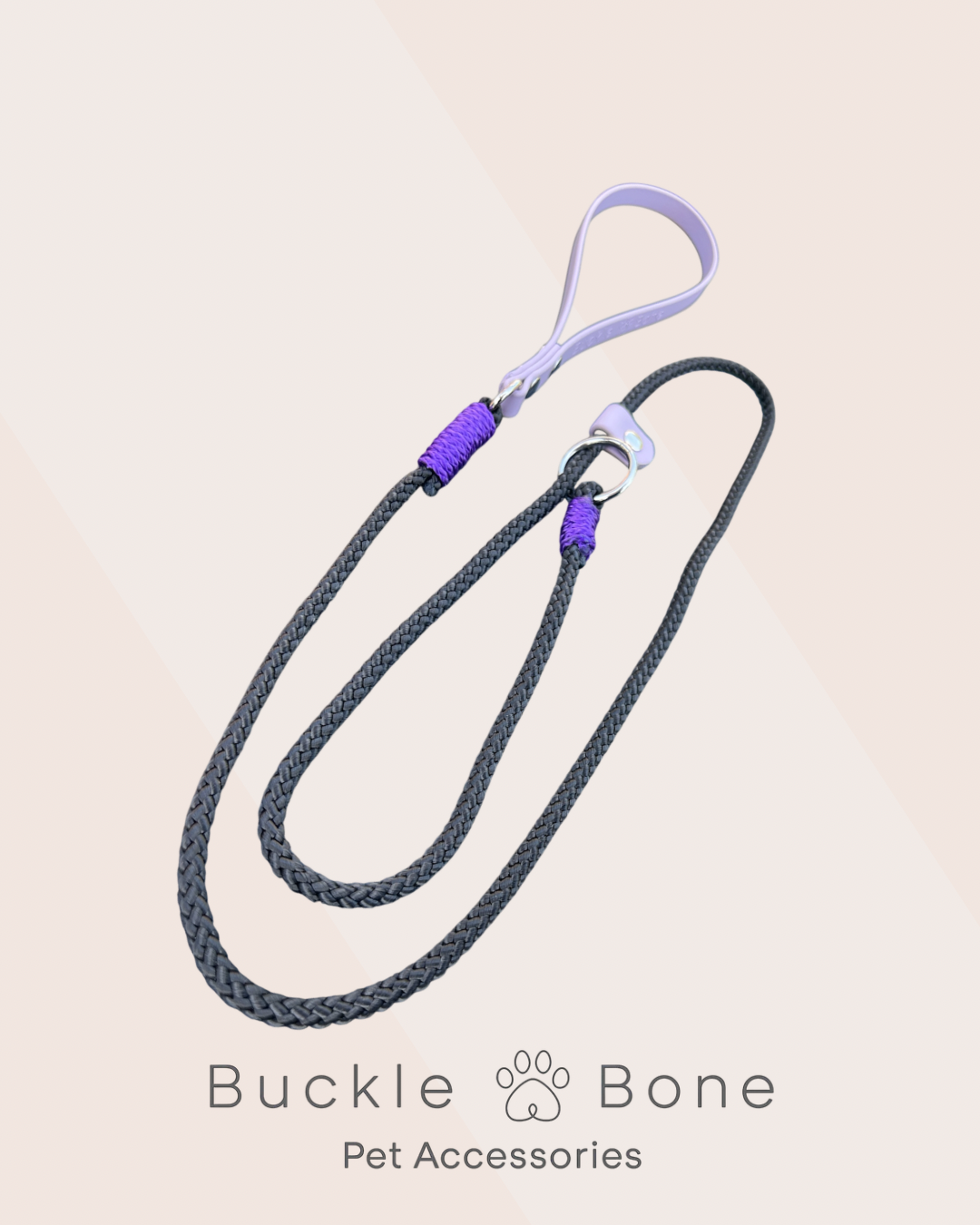 Mini-Me Rope Lead with BioThane® Handle - Pastel Purple