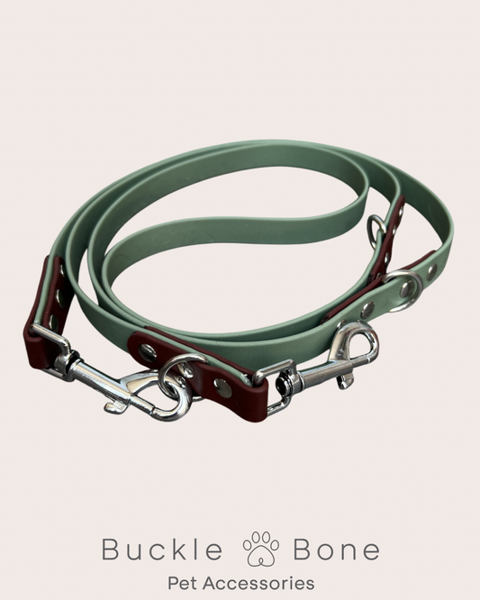 BioThane® Adjustable Dog Training Lead - Foggy Green/Brown