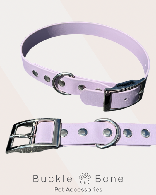 Heavy Duty Waterproof BioThane Dog Collar – Pastel Purple