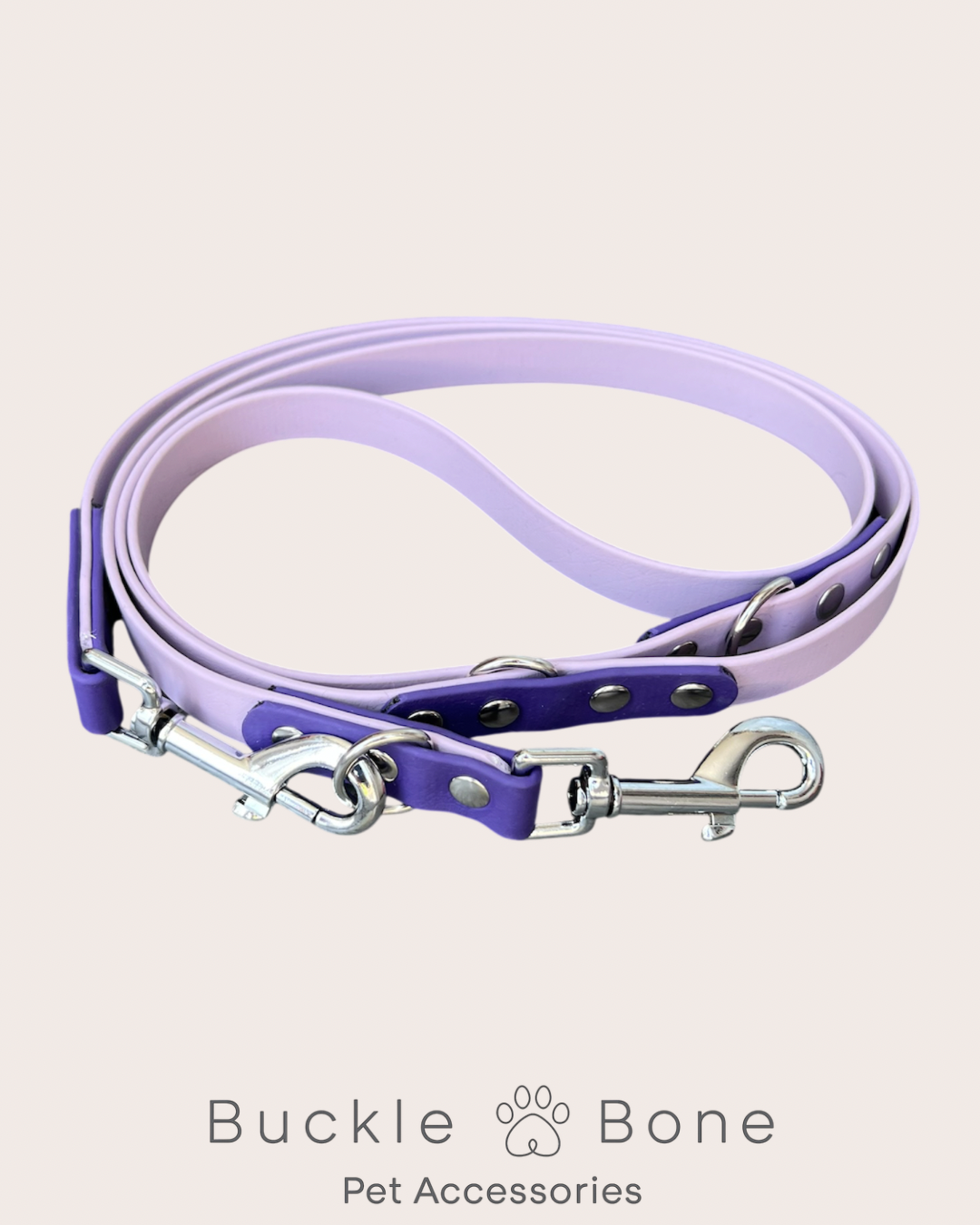 BioThane® Adjustable Dog Training Lead - Pastel Purple/Violet