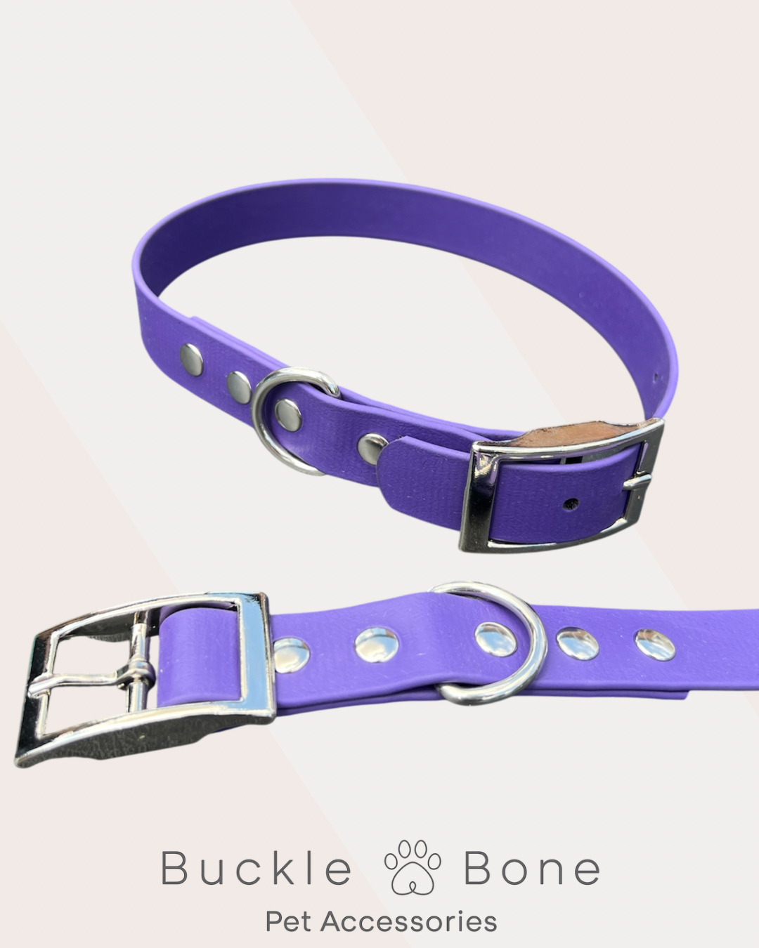 Heavy Duty Waterproof BioThane Dog Collar – Violet