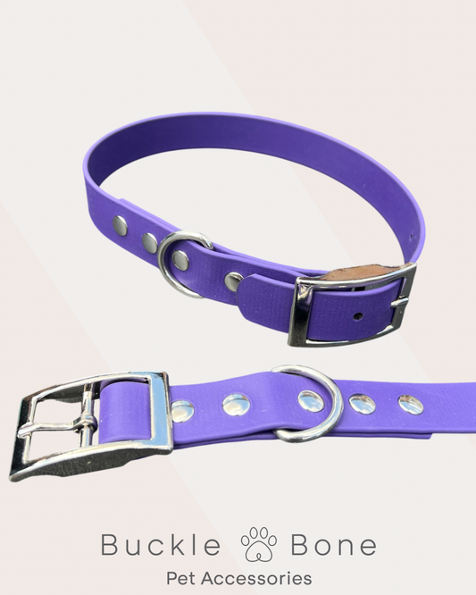 Heavy Duty Waterproof BioThane Dog Collar – Violet