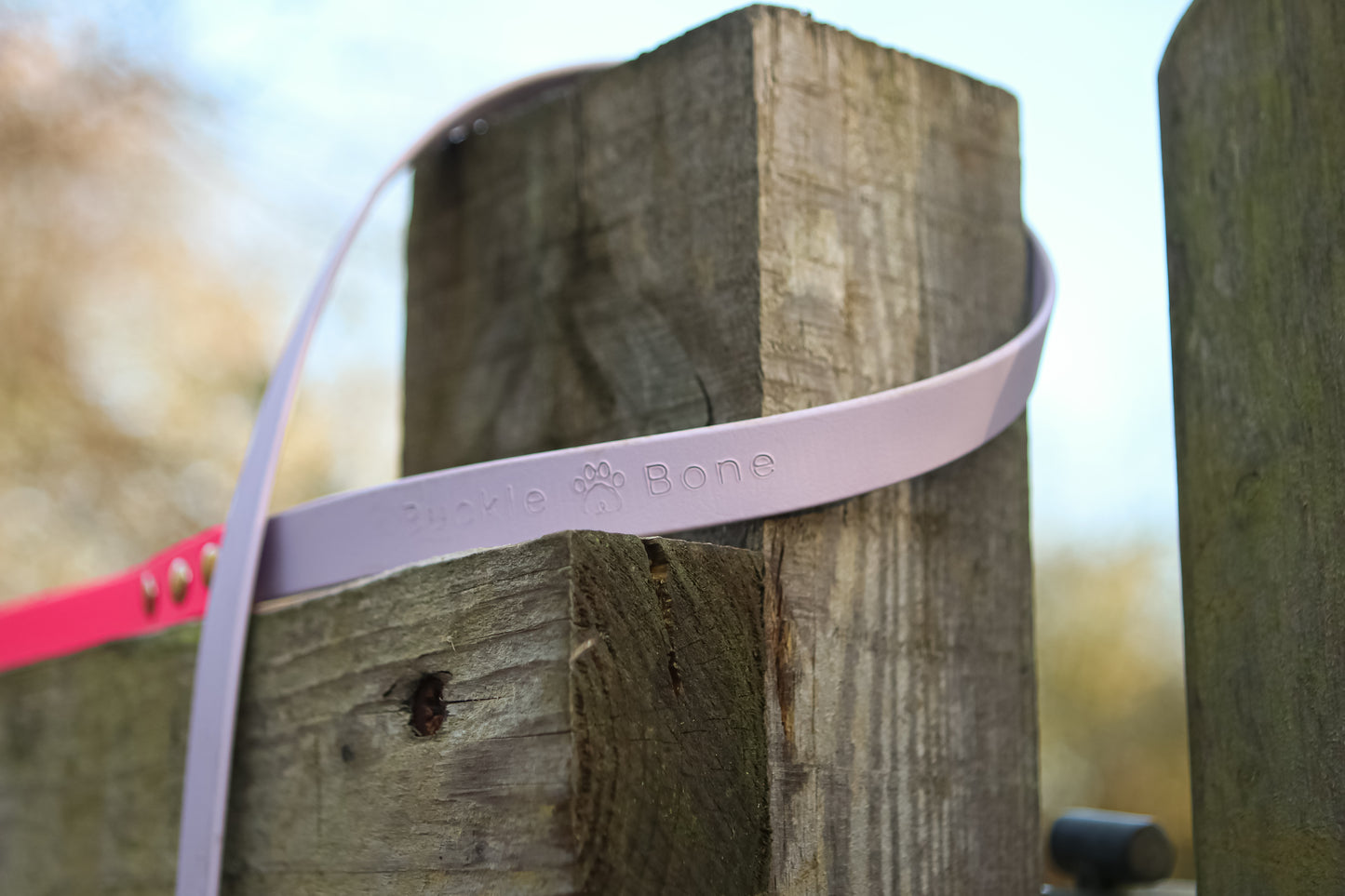 Twin Colour BioThane© Dog Lead Pink & Pastel Purple
