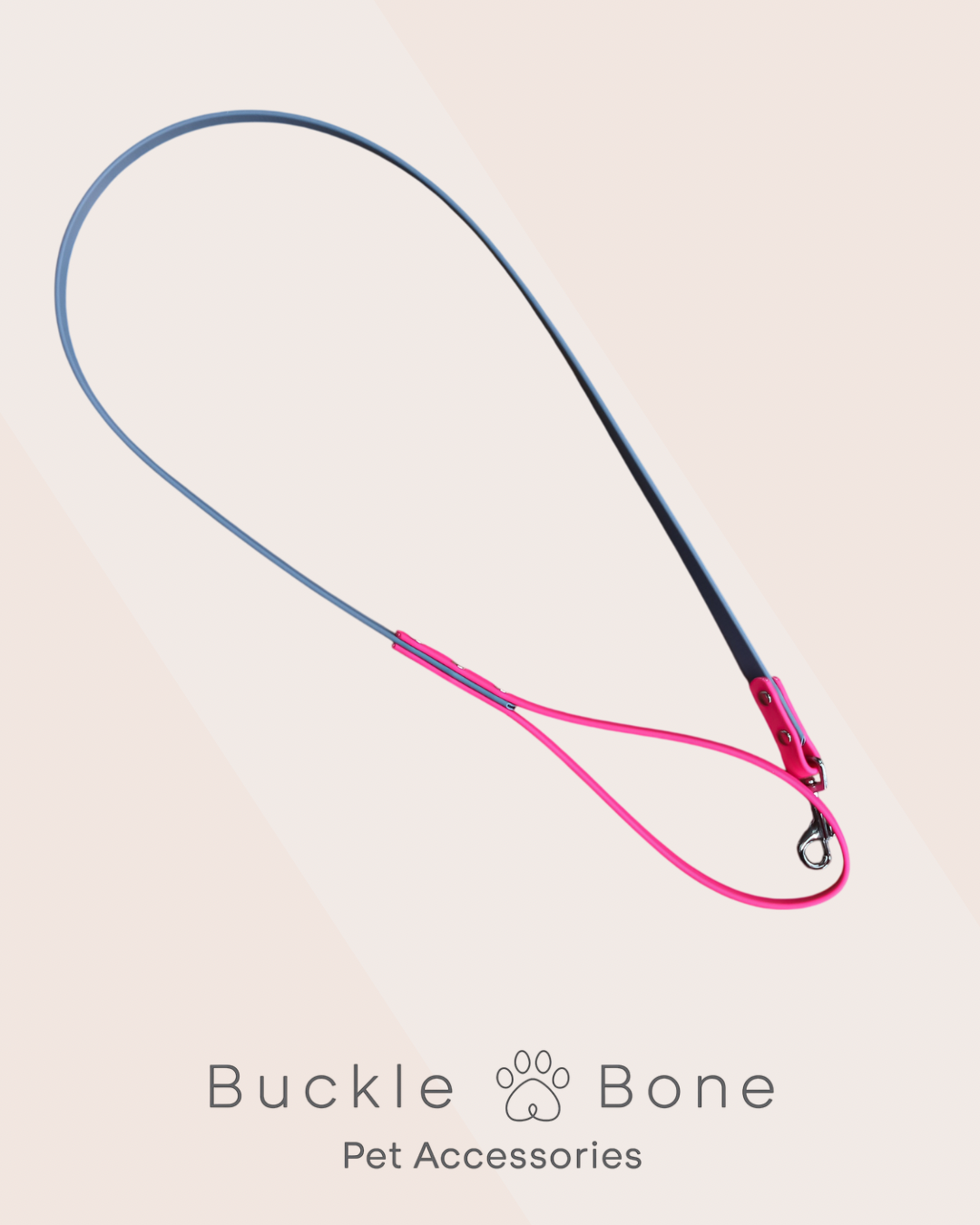 Mini-me BioThane© - Pink & Grey - Dog Lead