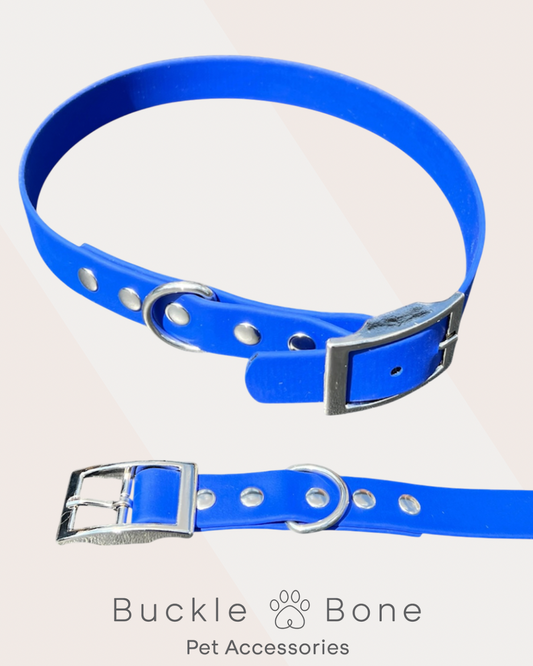 Heavy Duty Waterproof BioThane Dog Collar – Royal Blue