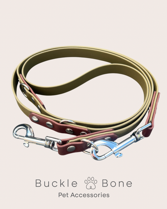BioThane® Adjustable Dog Training Lead - Green/Brown