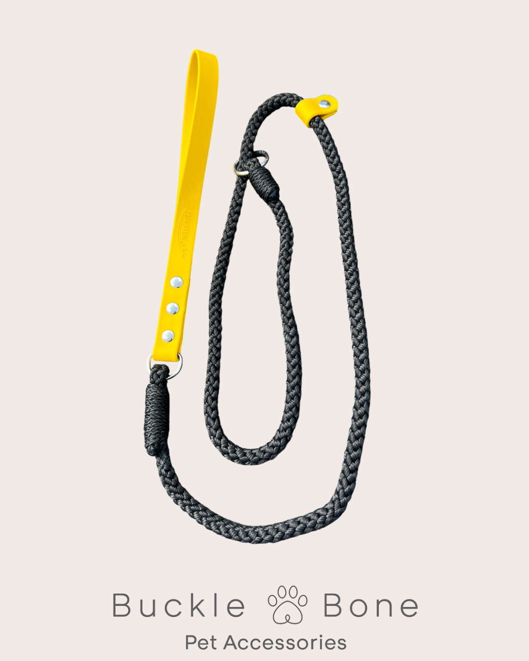 Gold Geese “Walk for Hope” Rope Slip Lead with Yellow BioThane® Handle
