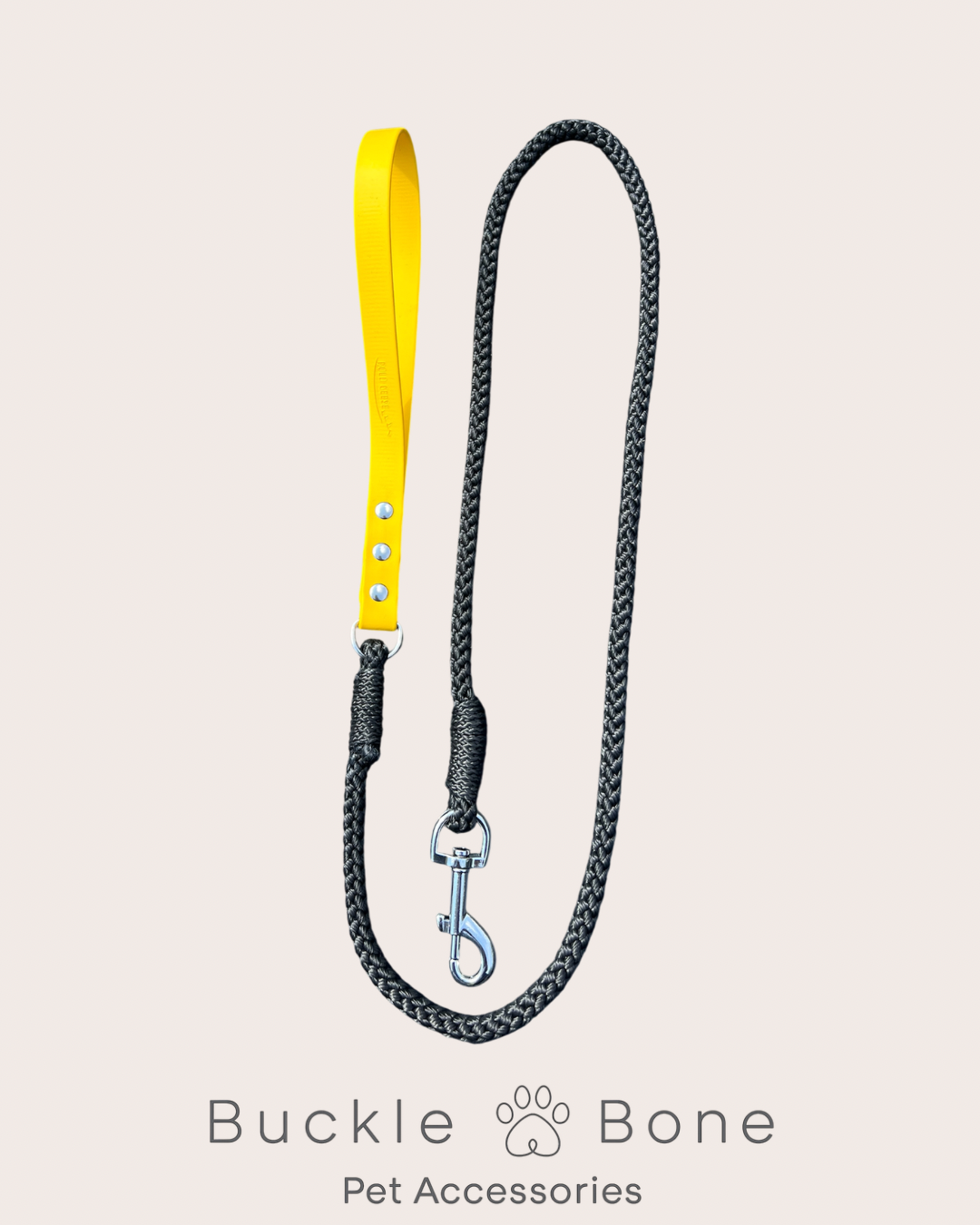 Gold Geese “Walk for Hope” Rope Clip Lead with yellow BioThane® Handle