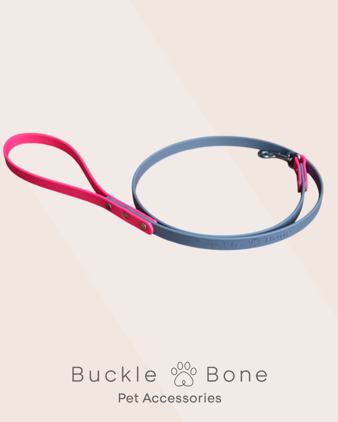 Mini-me BioThane© - Pink & Grey - Dog Lead