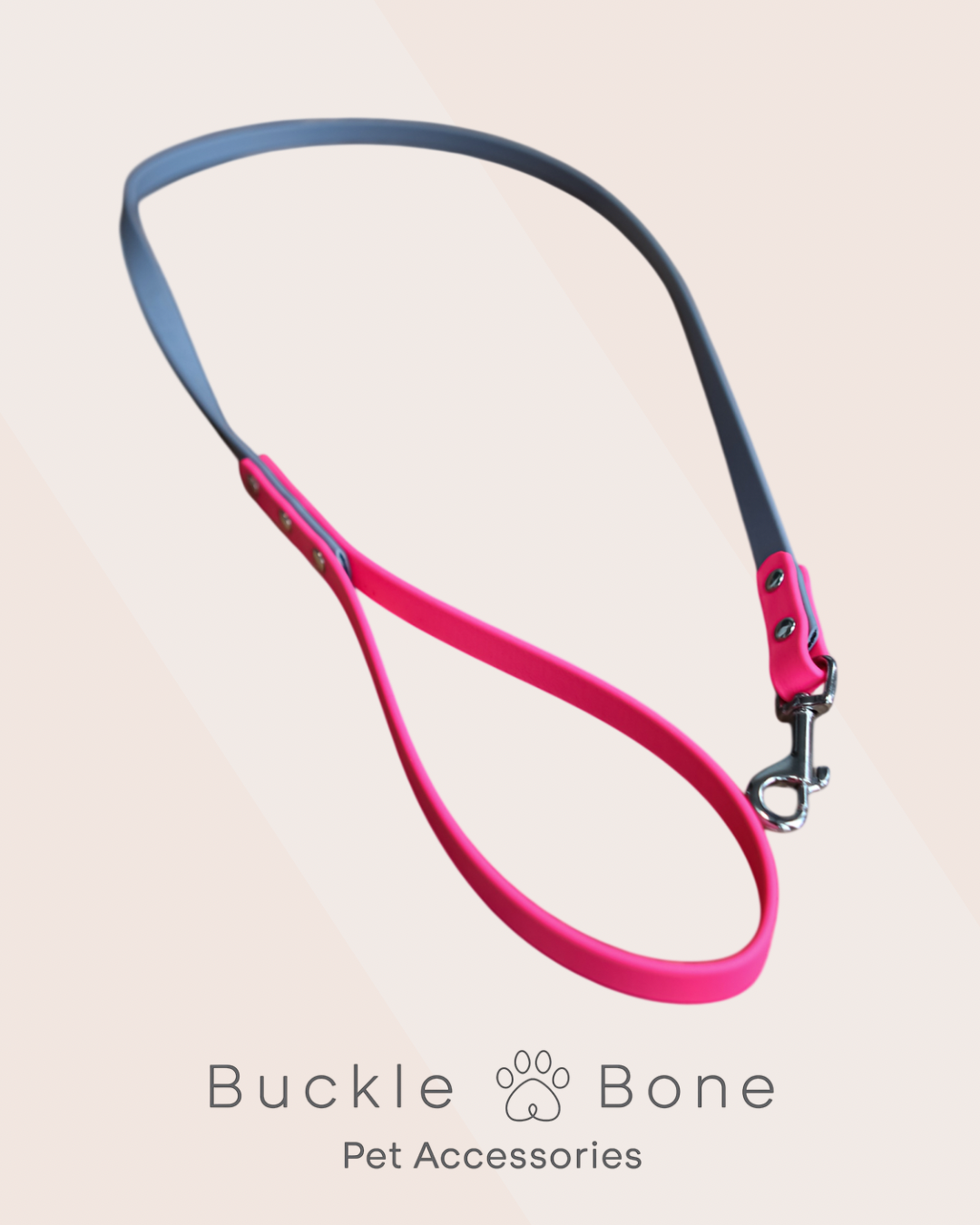 Mini-me BioThane© - Pink & Grey - Dog Lead