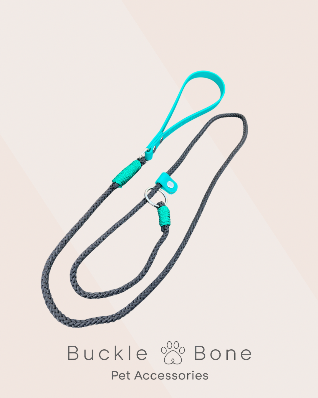 Mini-Me Rope Lead with BioThane® Handle - Teal