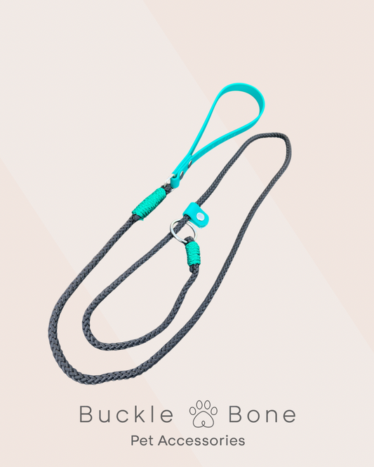 Mini-Me Rope Lead with BioThane® Handle - Teal